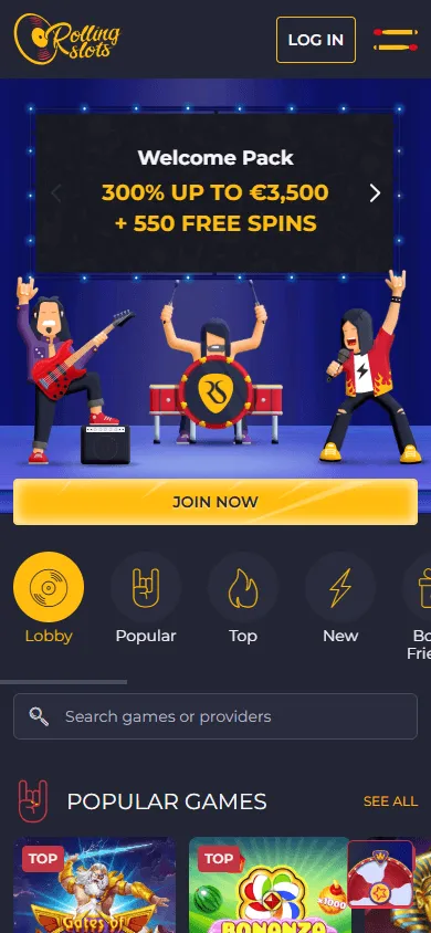 Rolling 22 Casino mobile game library